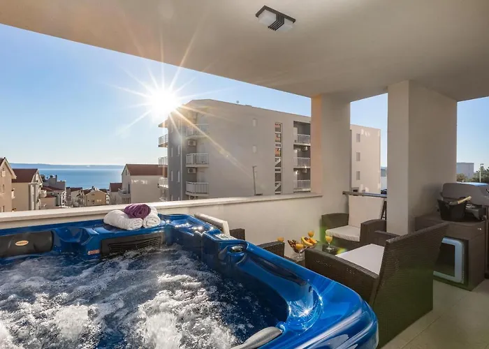 Luxury Sky With Sea View And Whirlpool 公寓 马卡尔斯卡